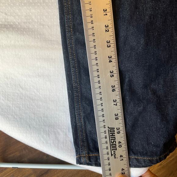 Levi’s Men Jeans 505 size W38 L30 Dark Blue Mid Rise Straight Fit - Picture 3 of 12